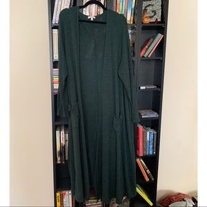 LuLaRoe Sarah Hunter Green Duster Cardigan